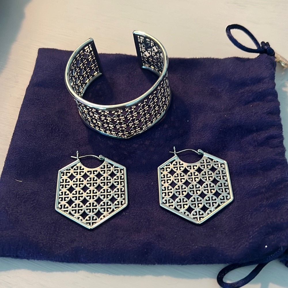 Tory Burch cuff and earrings